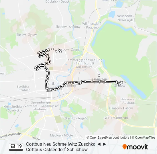 19 Bus Line Map