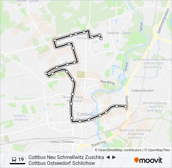 19 bus Line Map