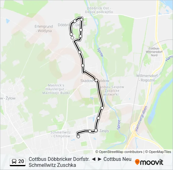 20 Bus Line Map