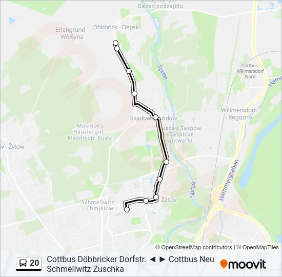20 Bus Line Map
