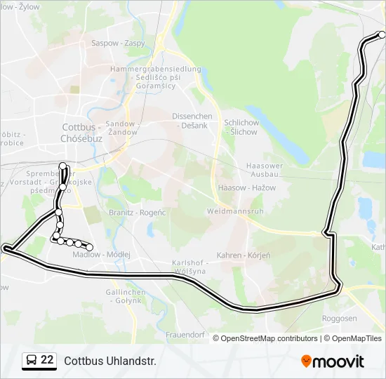 22 Bus Line Map
