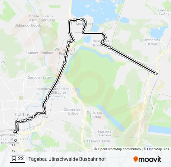 22 Bus Line Map