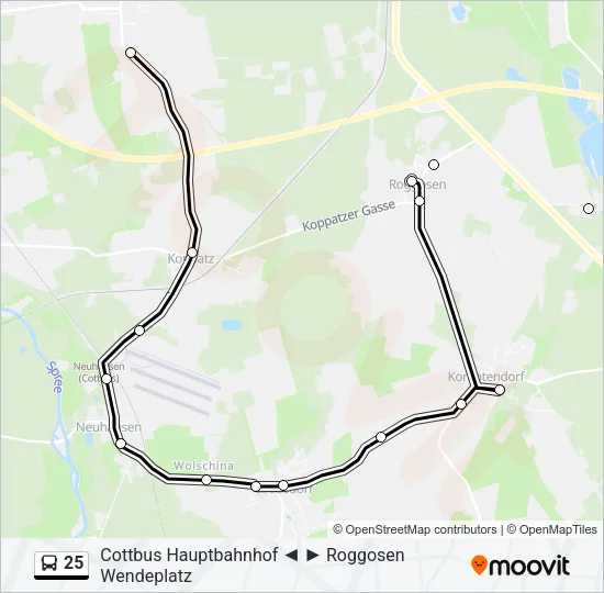 25 Bus Line Map