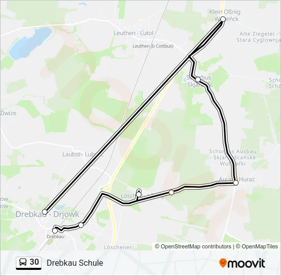 30 Bus Line Map