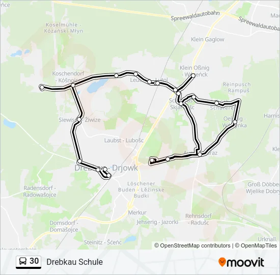 30 Bus Line Map