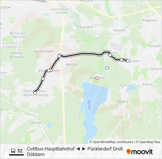 Автобус 32: карта маршрута