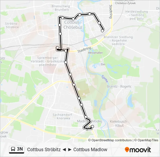 Buslinie 3N Karte