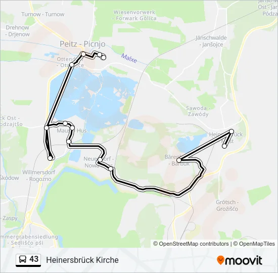 43 Bus Line Map