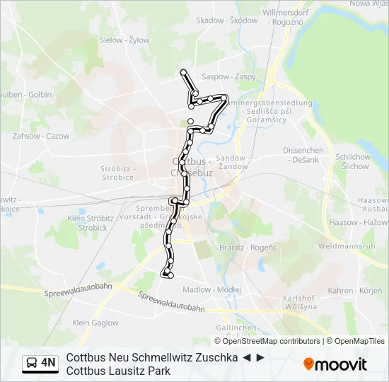 4N Bus Line Map