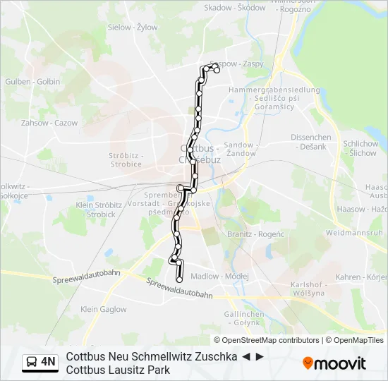 4N Bus Line Map