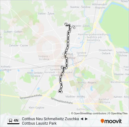 4N Bus Line Map