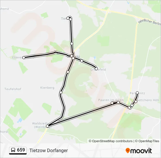 Buslinie 659 Karte