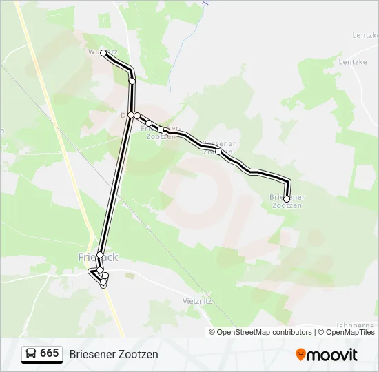 665 Bus Line Map