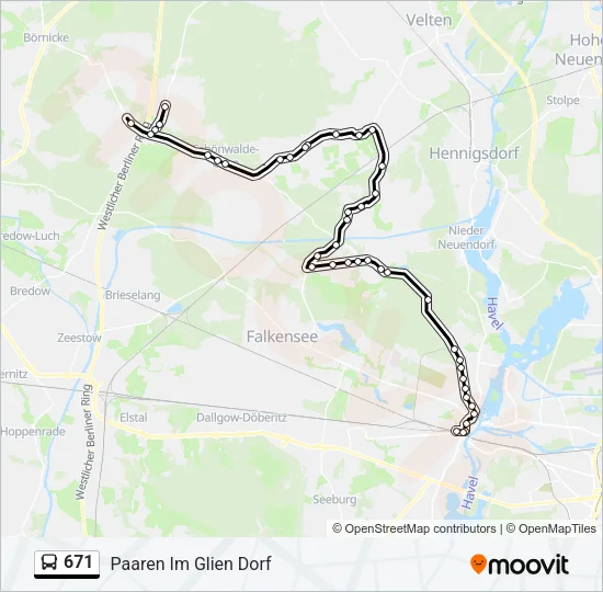 671 Bus Line Map