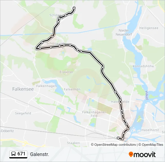 671 Bus Line Map