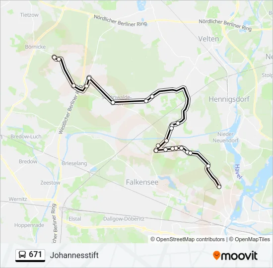 671 Bus Line Map