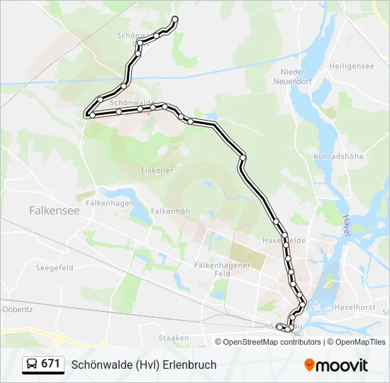 671 Bus Line Map