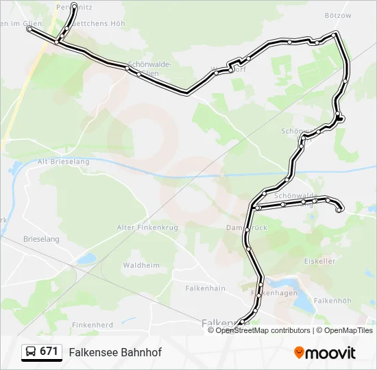 671 Bus Line Map