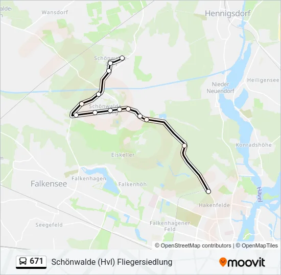 671 Bus Line Map
