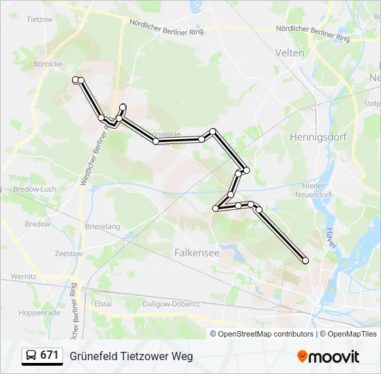 671 Bus Line Map