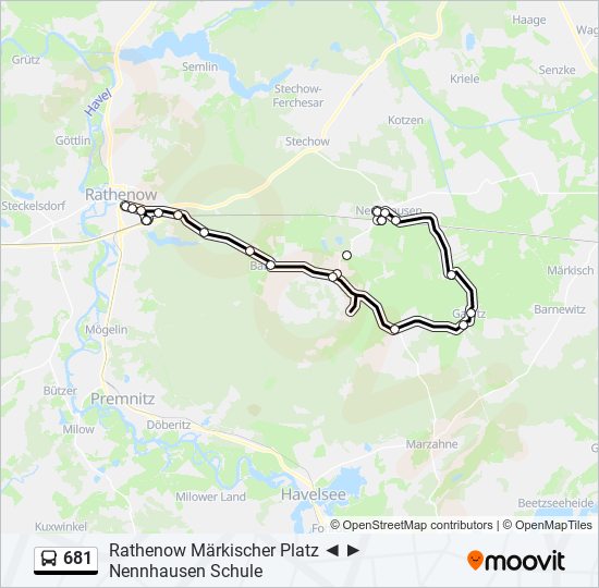 681 bus Line Map