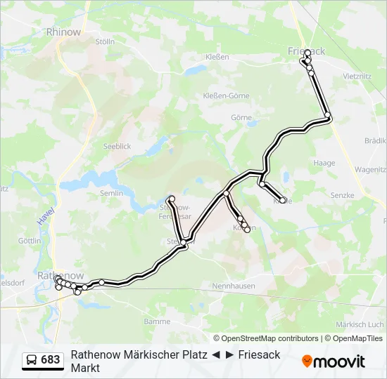 683 Bus Line Map