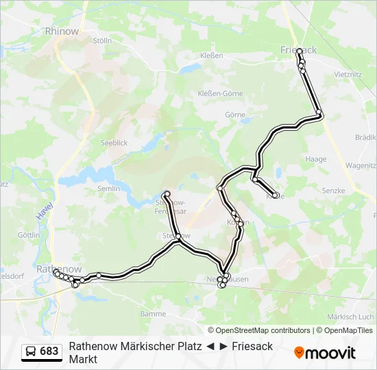 Автобус 683: карта маршрута