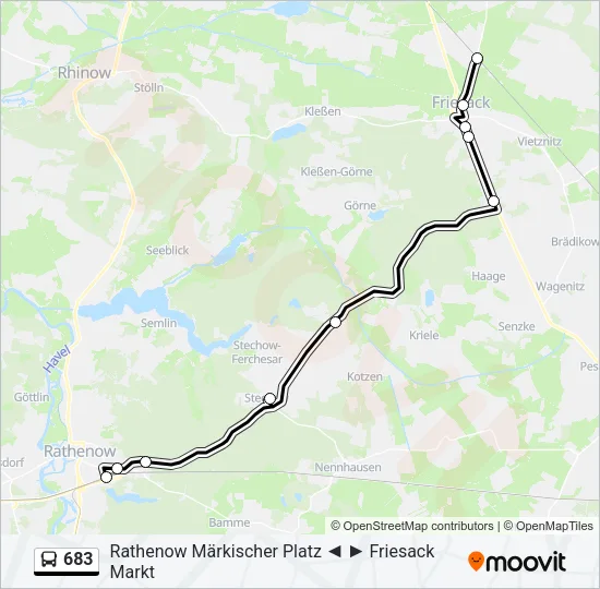 683 Bus Line Map