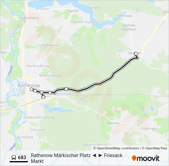683 Bus Line Map