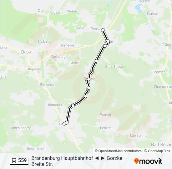 559 Bus Line Map