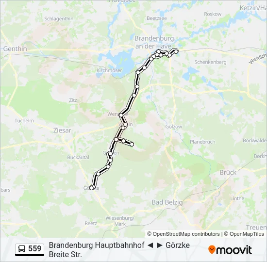 559 Bus Line Map