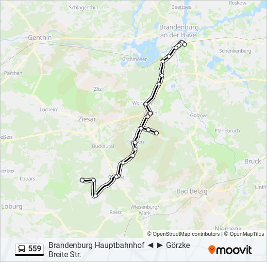 559 bus Line Map