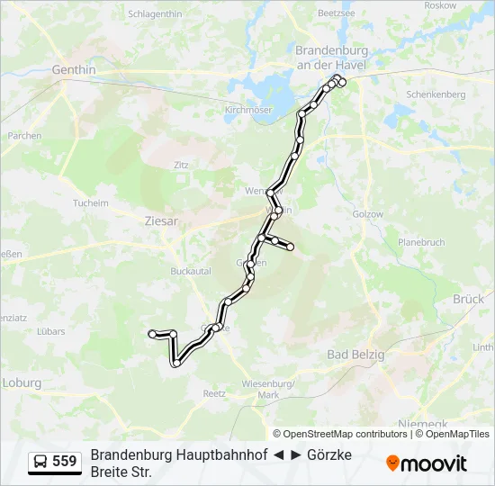 559 Bus Line Map