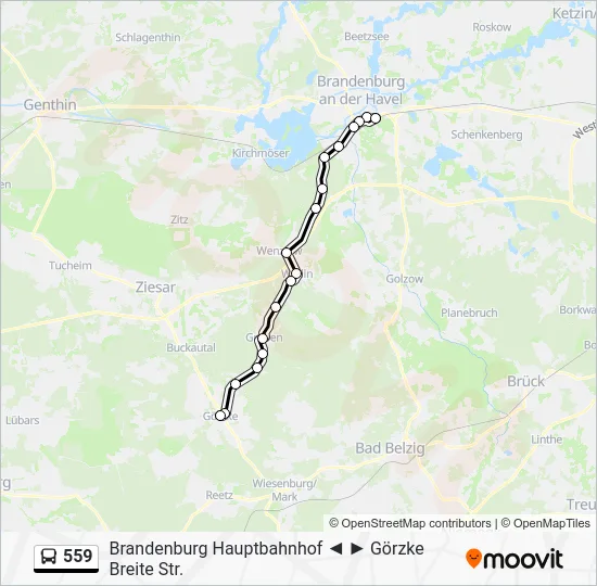 Автобус 559: карта маршрута