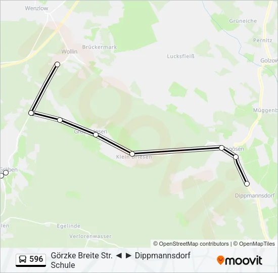 596 Bus Line Map