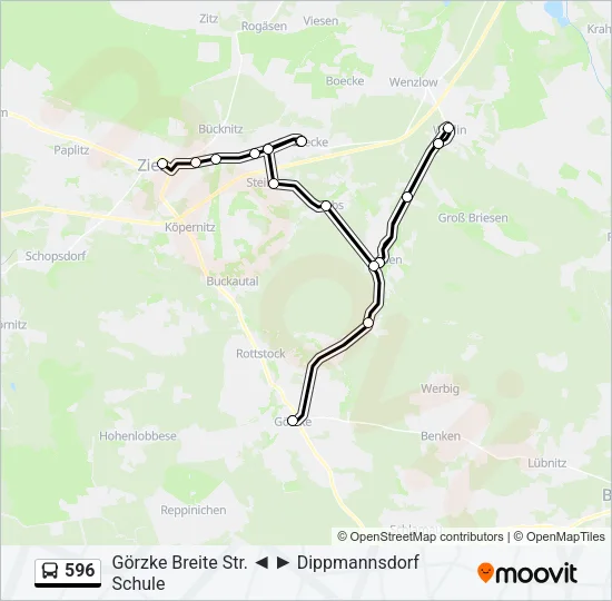 596 Bus Line Map