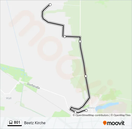 801 Bus Line Map