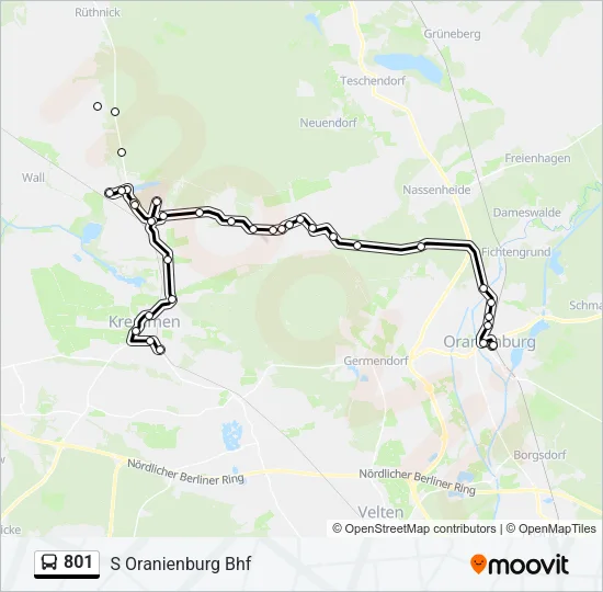 801 Bus Line Map