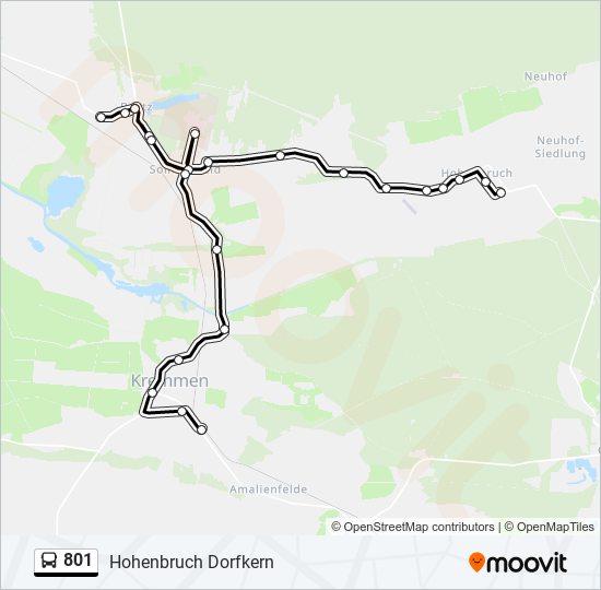 801 bus Line Map