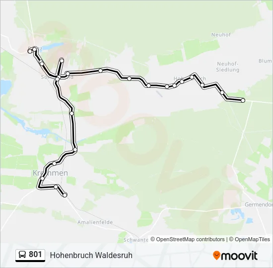 801 Bus Line Map