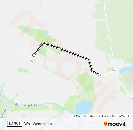 801 Bus Line Map