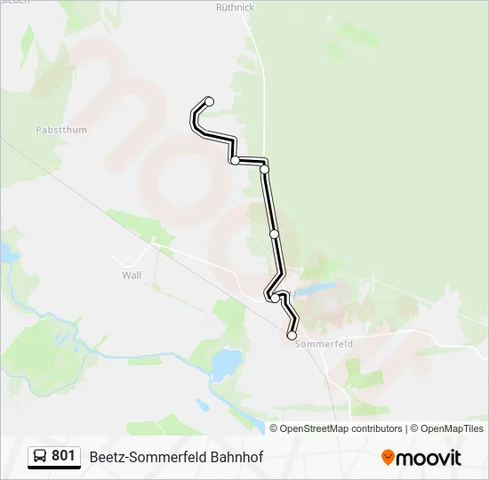 Автобус 801: карта маршрута