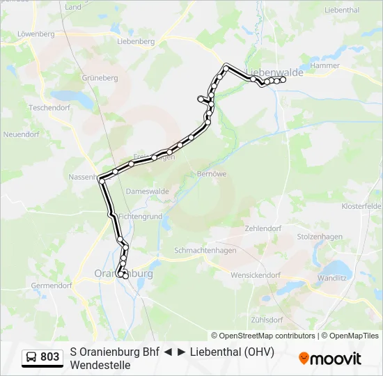 Автобус 803: карта маршрута