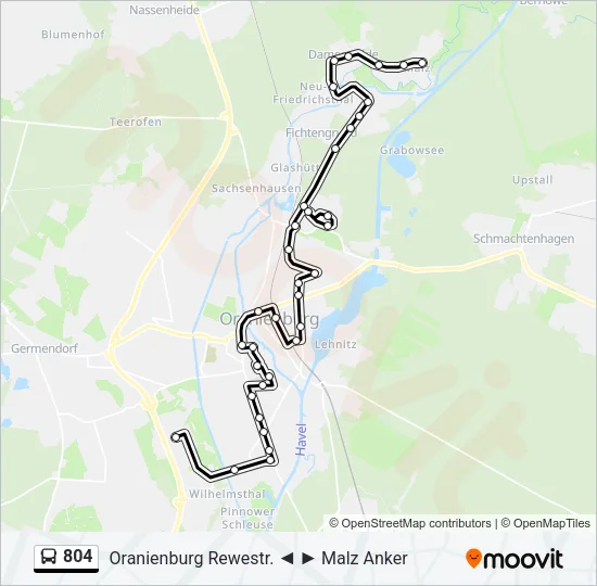 804 Bus Line Map