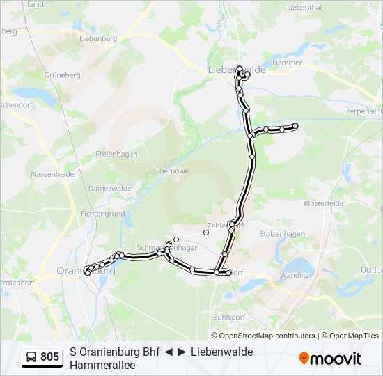 805 bus Line Map