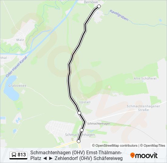 813 bus Line Map