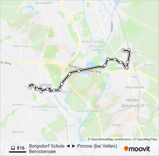 816 Bus Line Map
