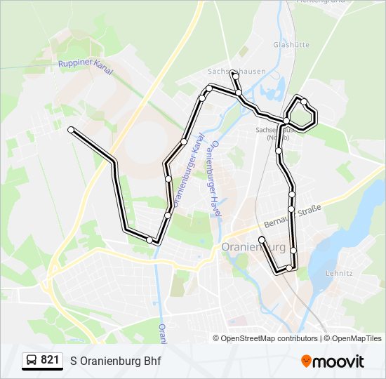 821 bus Line Map