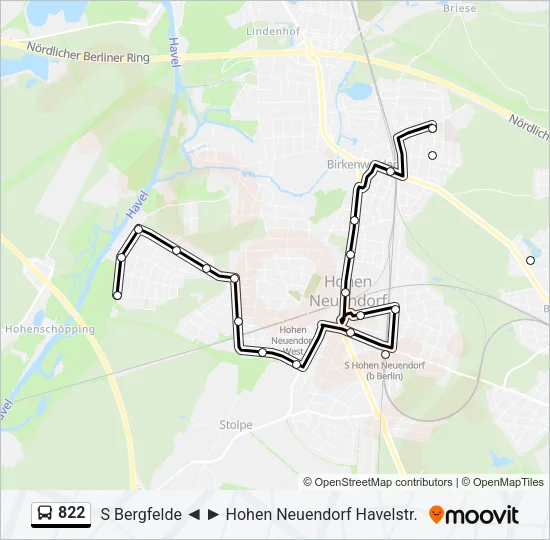 822 Bus Line Map