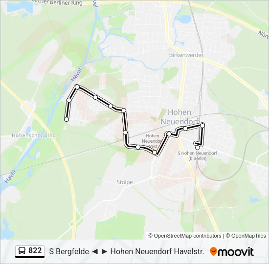 822 Bus Line Map